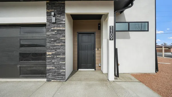 a view of front door of house