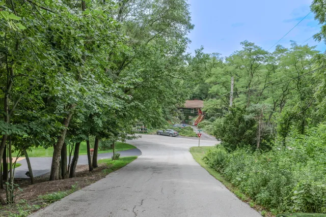a view of a pathway both side of yard