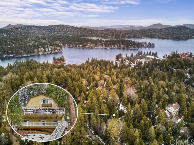 370 Terrace Road Lake Arrowhead, CA 92352 - Photo 1 of 1 an aerial view of houses with outdoor space and lake view