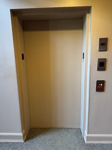 a view of a small space with window