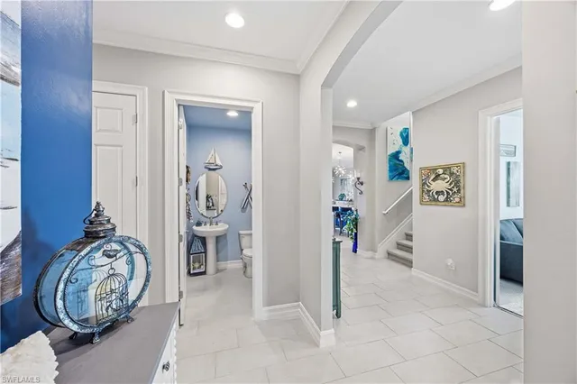 a view of an entryway with wooden floor