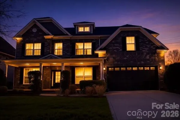 a front view of a house