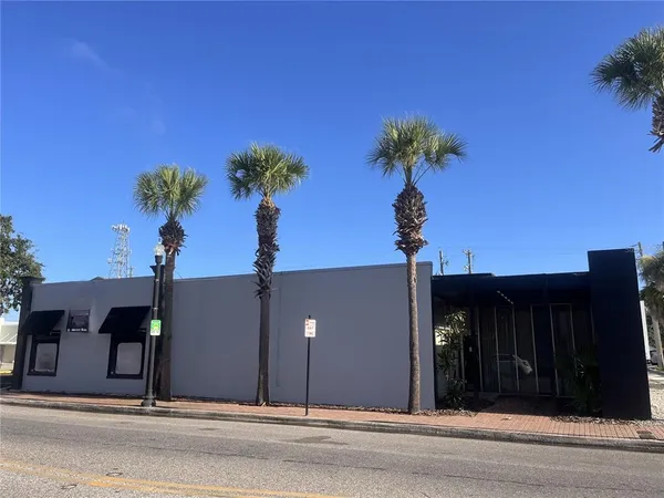 a view of a house with a potted plants
