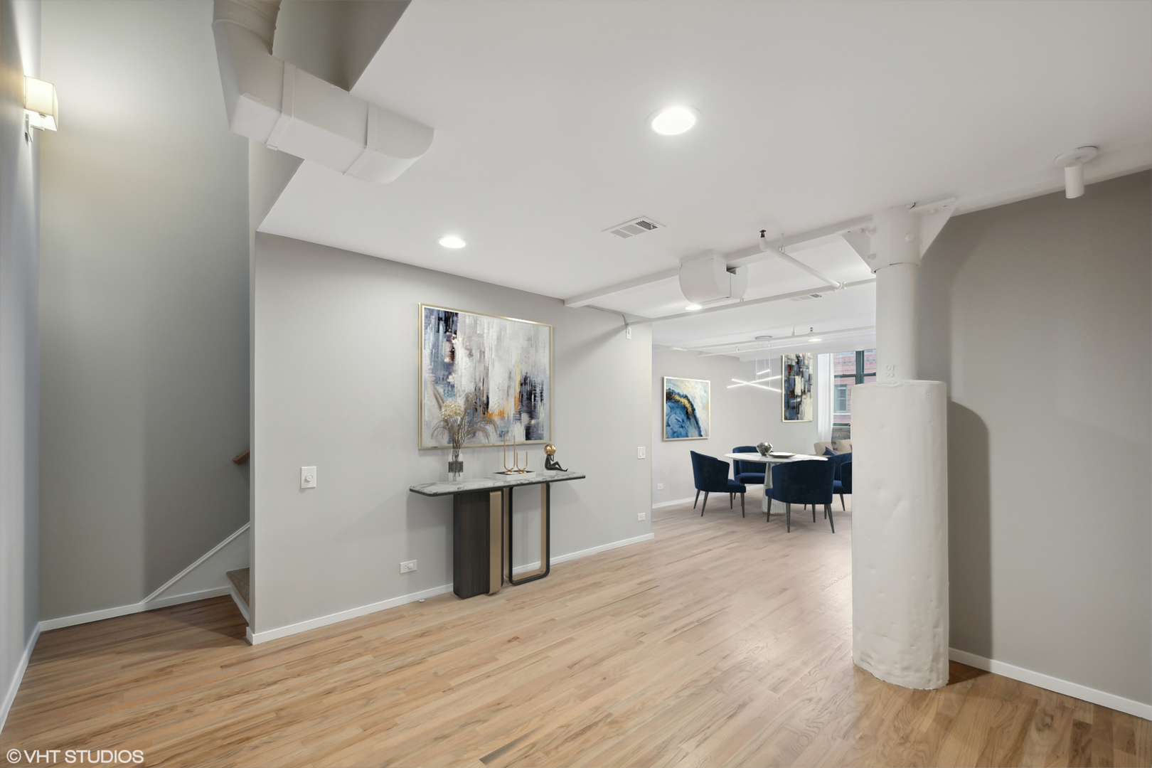 1000 West Washington Boulevard, Unit 513 Chicago, IL 60607 - Photo 9 of 22 a view of kitchen with furniture and wooden floor