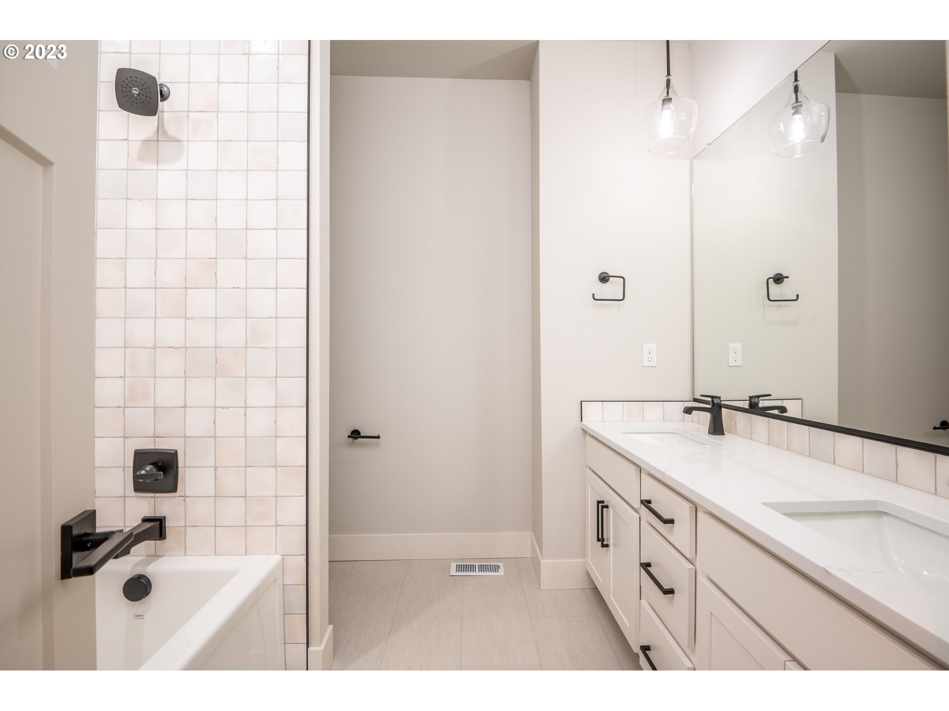 37772 Southeast Olson Street Sandy, OR 97055 - Photo 8 of 32 a bathroom with a granite countertop sink mirror and shower
