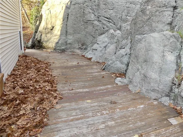 a view of a yard with trees