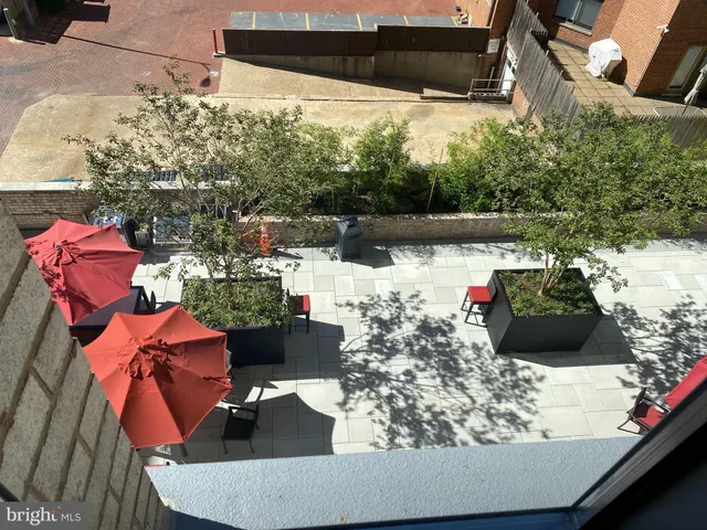 a view of a city from a terrace