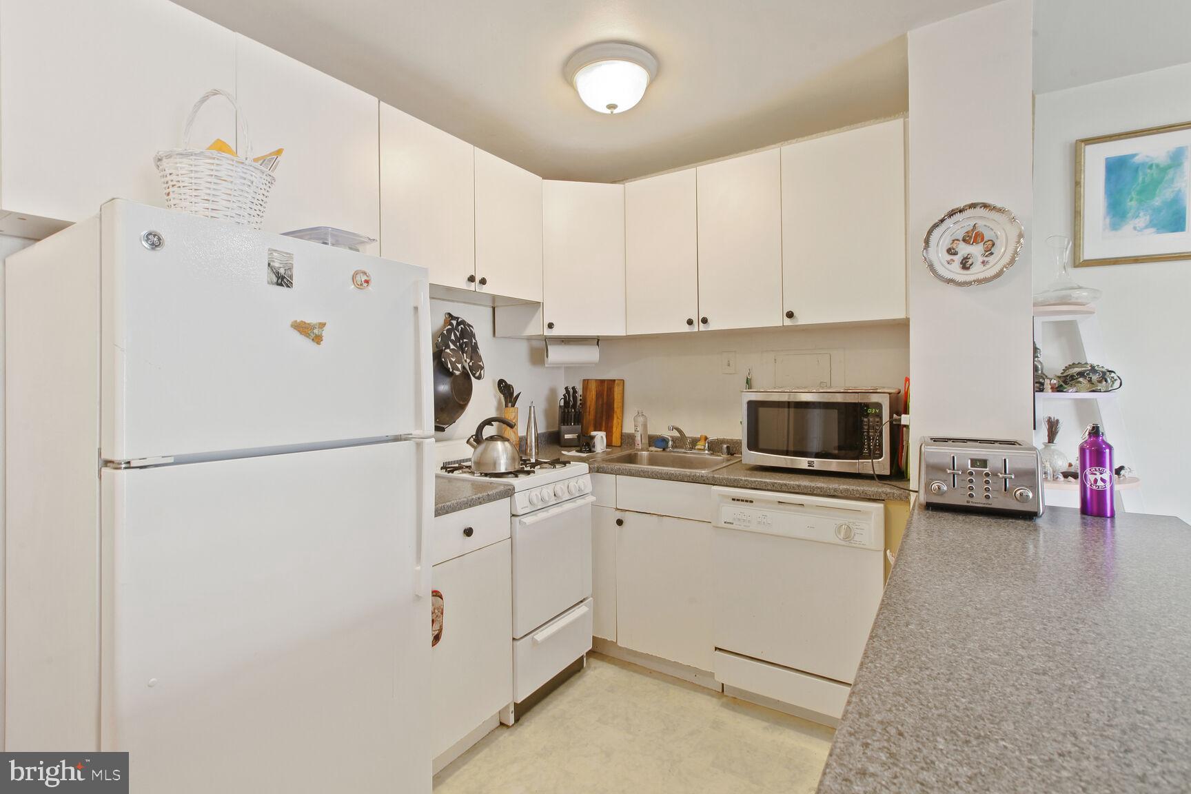 950 25th Street Northwest, Unit 608N Washington, DC 20037 - Photo 8 of 38 a kitchen with a refrigerator a stove a sink and a cabinets