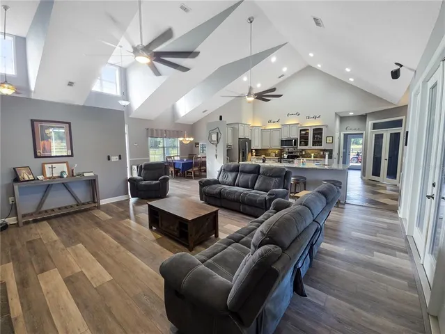 a living room with furniture