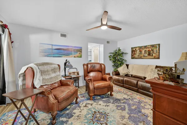 a living room with furniture