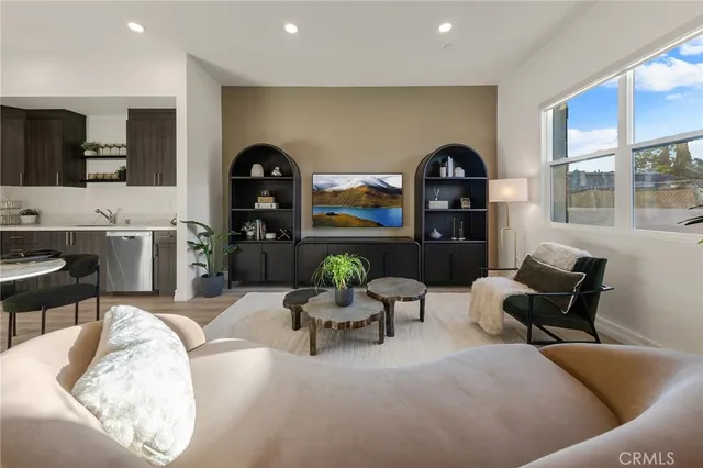 a living room with furniture and window
