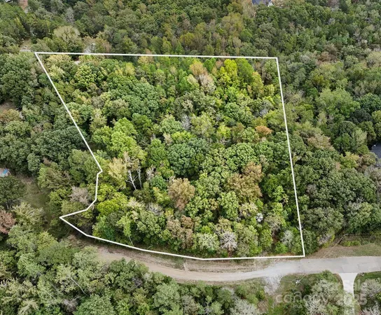 a view of a yard and trees