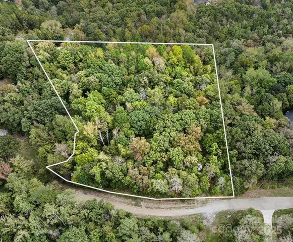 a view of a yard and trees