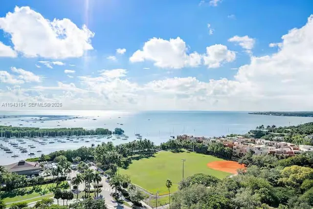a view of a lake and mountain