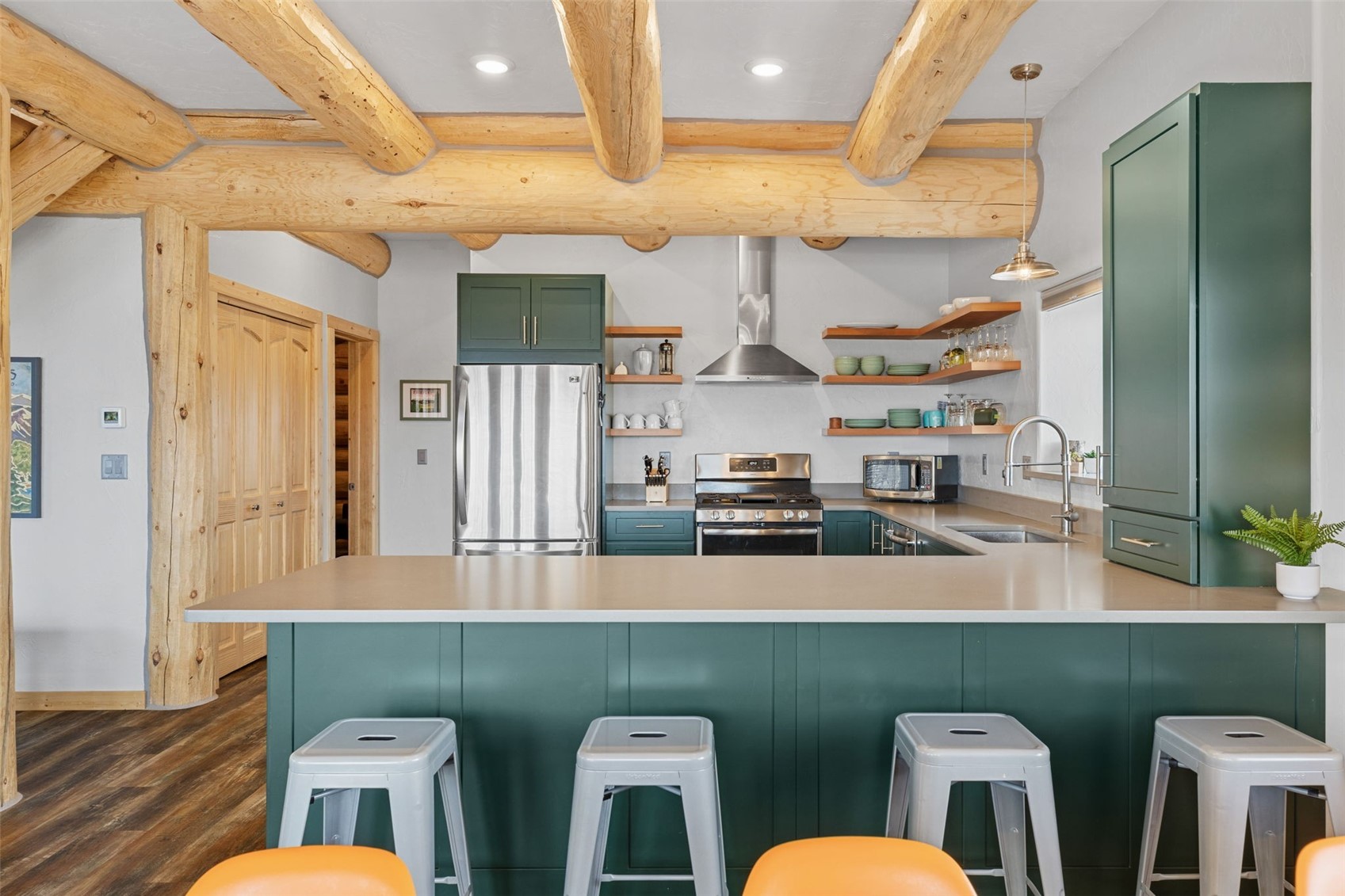 2542 High Creek Road Fairplay, CO 80440 - Photo 10 of 50 a kitchen with lots of counter space and windows