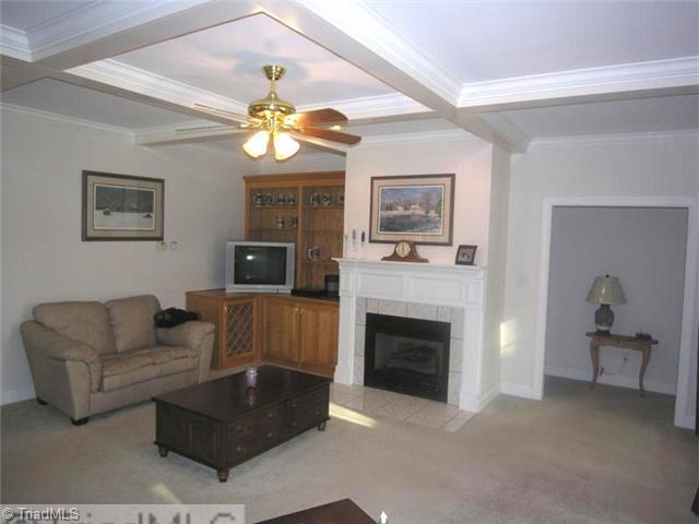 1161 Gravel Hill Road Ruffin, NC 27326 - Photo 10 of 16 Living Room. Formal living area with coffered ceilings, gas logs and built in book case
