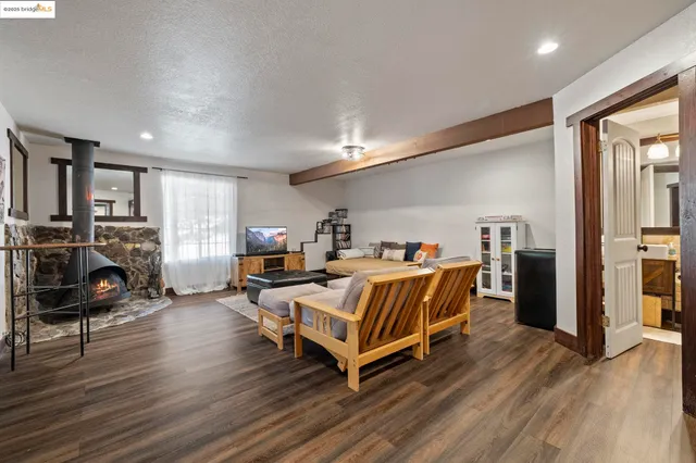 a view of a city with mountains in the background