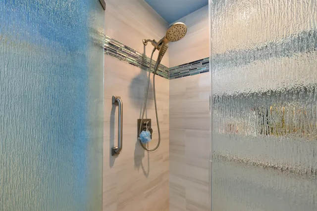 a bathroom with a shower