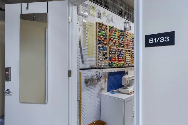 a room with storage and utility