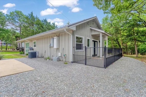 a view of backyard of house