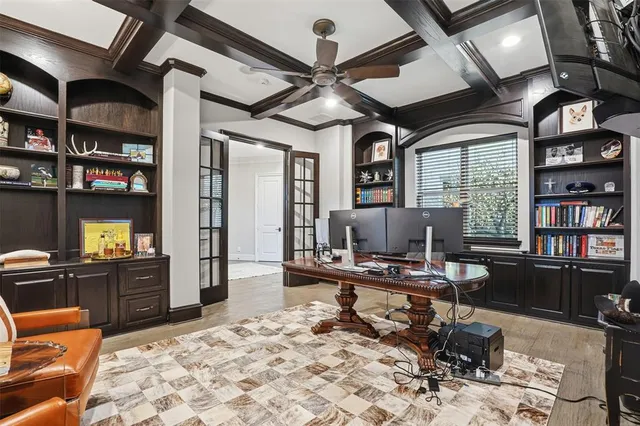 a work room with furniture