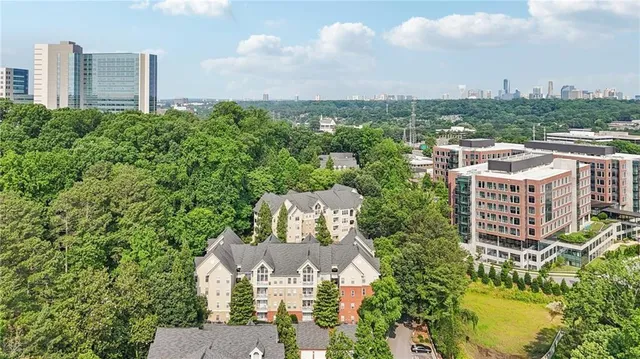 a view of a city with tall buildings