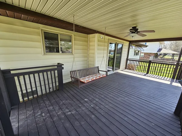 a view of a wooden deck