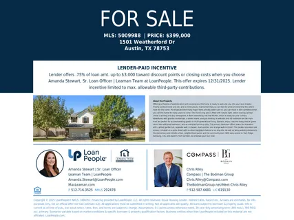 $395,000 | 1501 Weatherford Drive, Austin, TX 78753