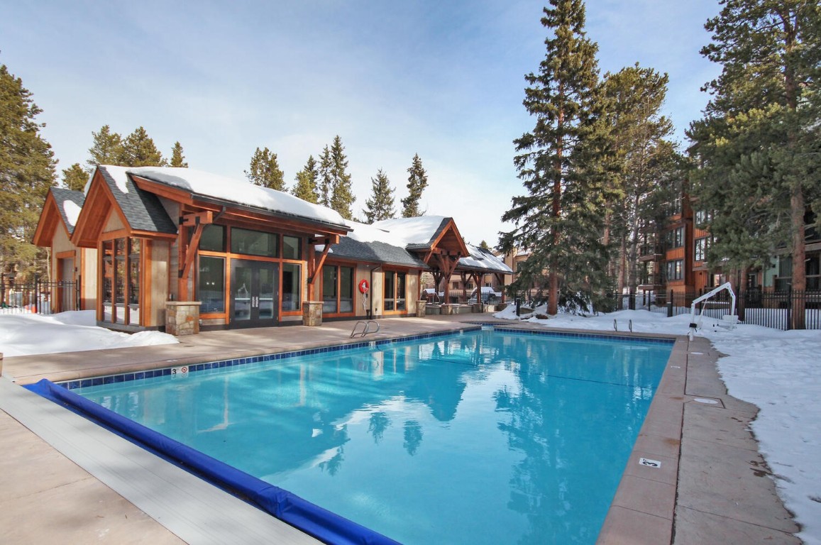 745 Columbine Road, Unit A404 Breckenridge, CO 80424 - Photo 29 of 32 a view of a house with swimming pool