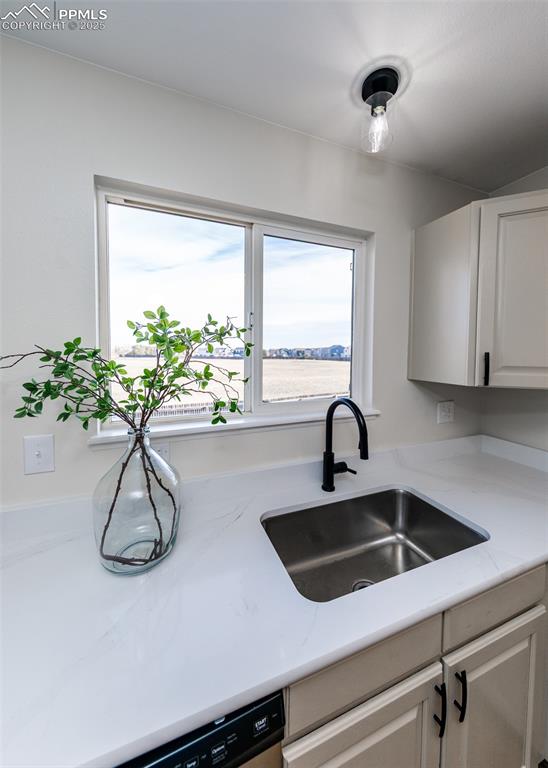 7715 Old Spec Road Peyton, CO 80831 - Photo 19 of 50 a kitchen with a sink a counter and a potted plant