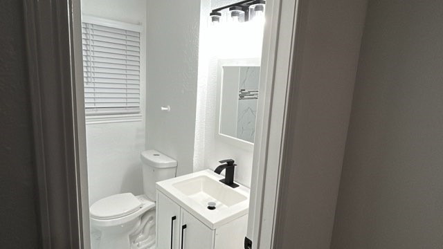 6330 Cobalt Street Houston, TX 77016 - Photo 17 of 29 a bathroom with a sink toilet and a mirror
