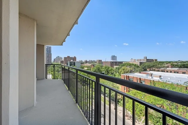 a view of city from a balcony