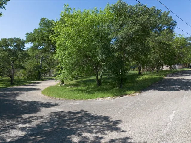 a view of backyard with green space