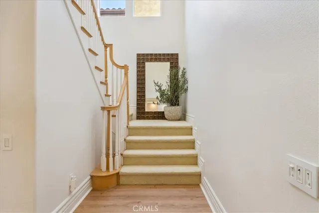 a view of staircase with white walls and white walls