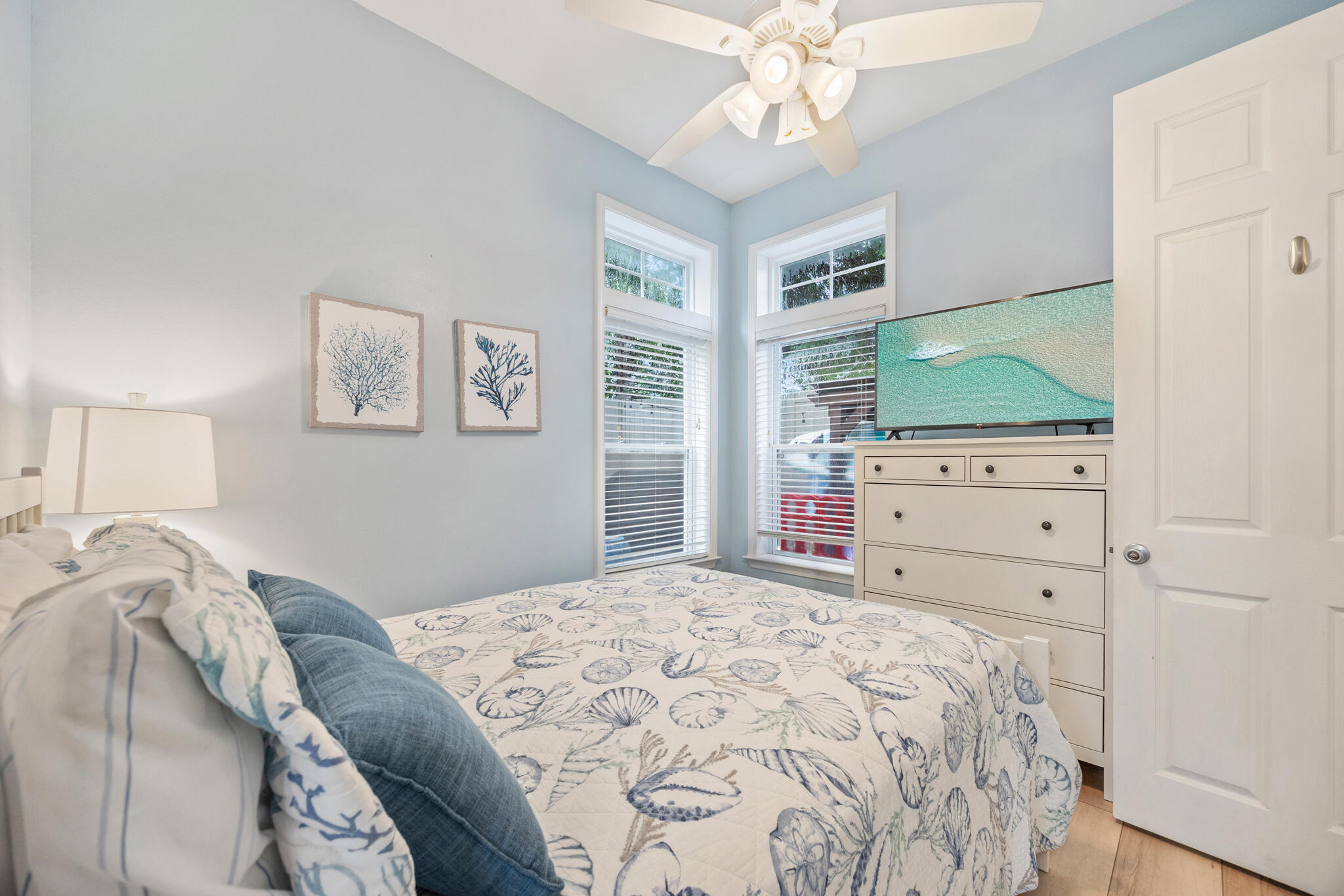 233 Redfish Circle Santa Rosa Beach, FL 32459 - Photo 25 of 73 a bedroom with a bed and a mirror on the dresser