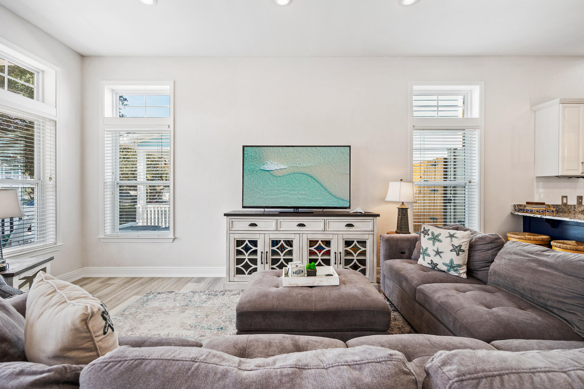 233 Redfish Circle Santa Rosa Beach, FL 32459 - Photo 8 of 73 a living room with furniture window and a flat screen tv