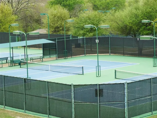 a view of a park with plants