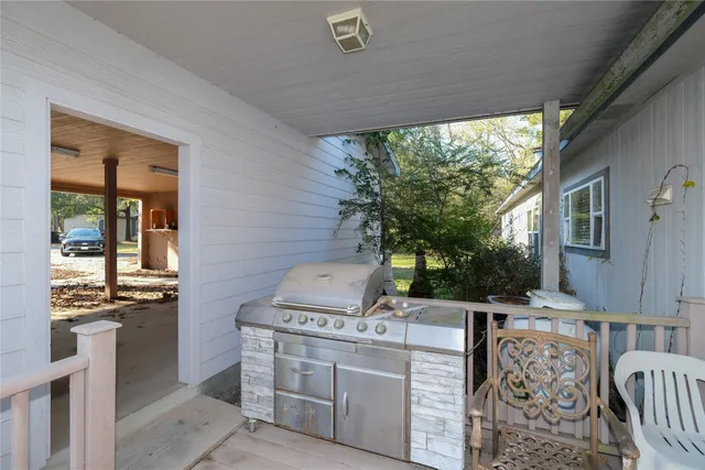 a large room with yard from a ceiling window