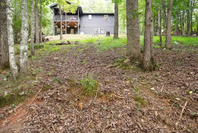 a view of a backyard