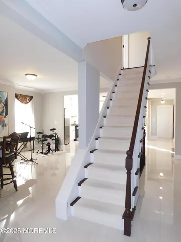 a view of a livingroom with furniture and a living room
