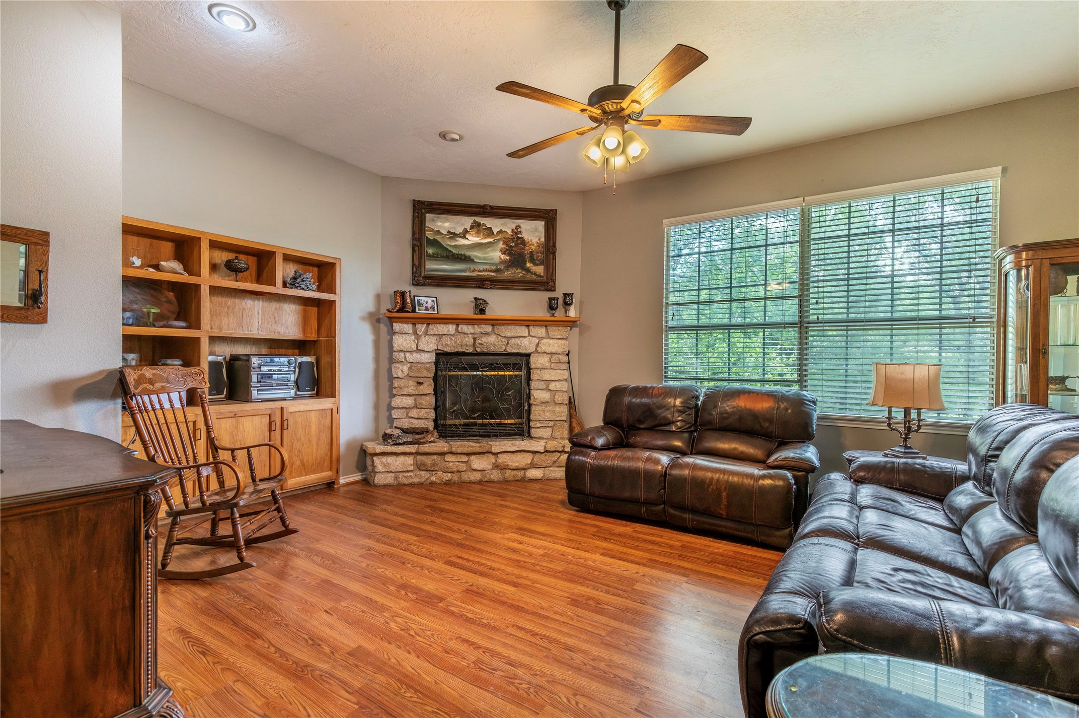 636 Deer Run Road Bellville, TX 77418 - Photo 8 of 23 a living room with furniture and a fireplace