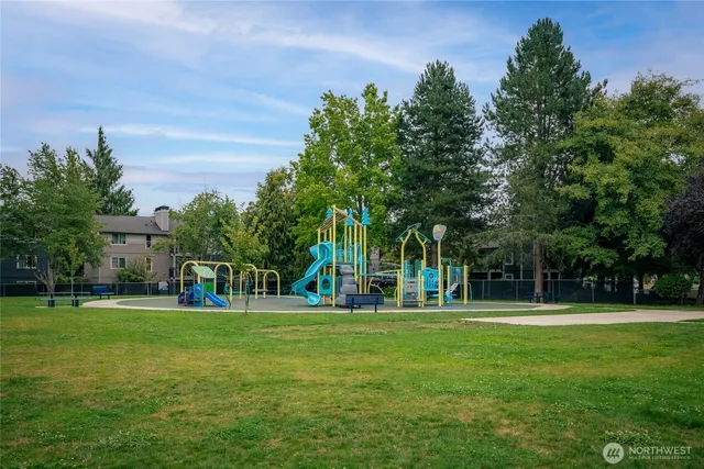 a view of building with yard