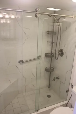 a bathroom with a shower