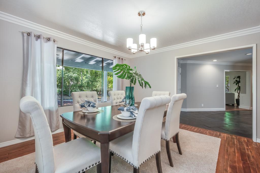1975 Portola Road Woodside, CA 94062 - Photo 10 of 49 a view of a dining room with furniture window and outside view