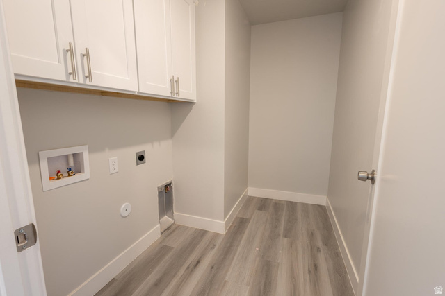910 East Remington Road Cedar City, UT 84721 - Photo 17 of 29 Dedicated laundry area featuring white shaker-style cabinetry with brushed nickel hardware, a wood-finish countertop, and wood-finish flooring