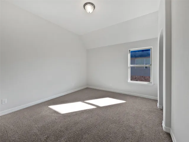 a view of a small space with a window