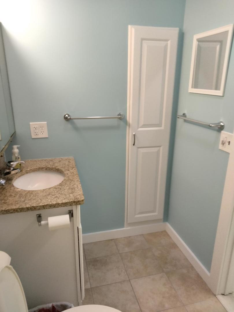 1019 Shagbark Road, Unit 1E New Lenox, IL 60451 - Photo 9 of 15 a bathroom with a granite countertop sink and mirror with toilet