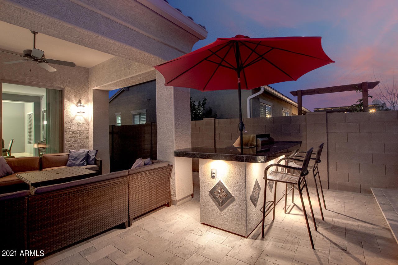 2237 East Saddlebrook Road Gilbert, AZ 85298 - Photo 31 of 49 Custom gas BBQ w/ lighting