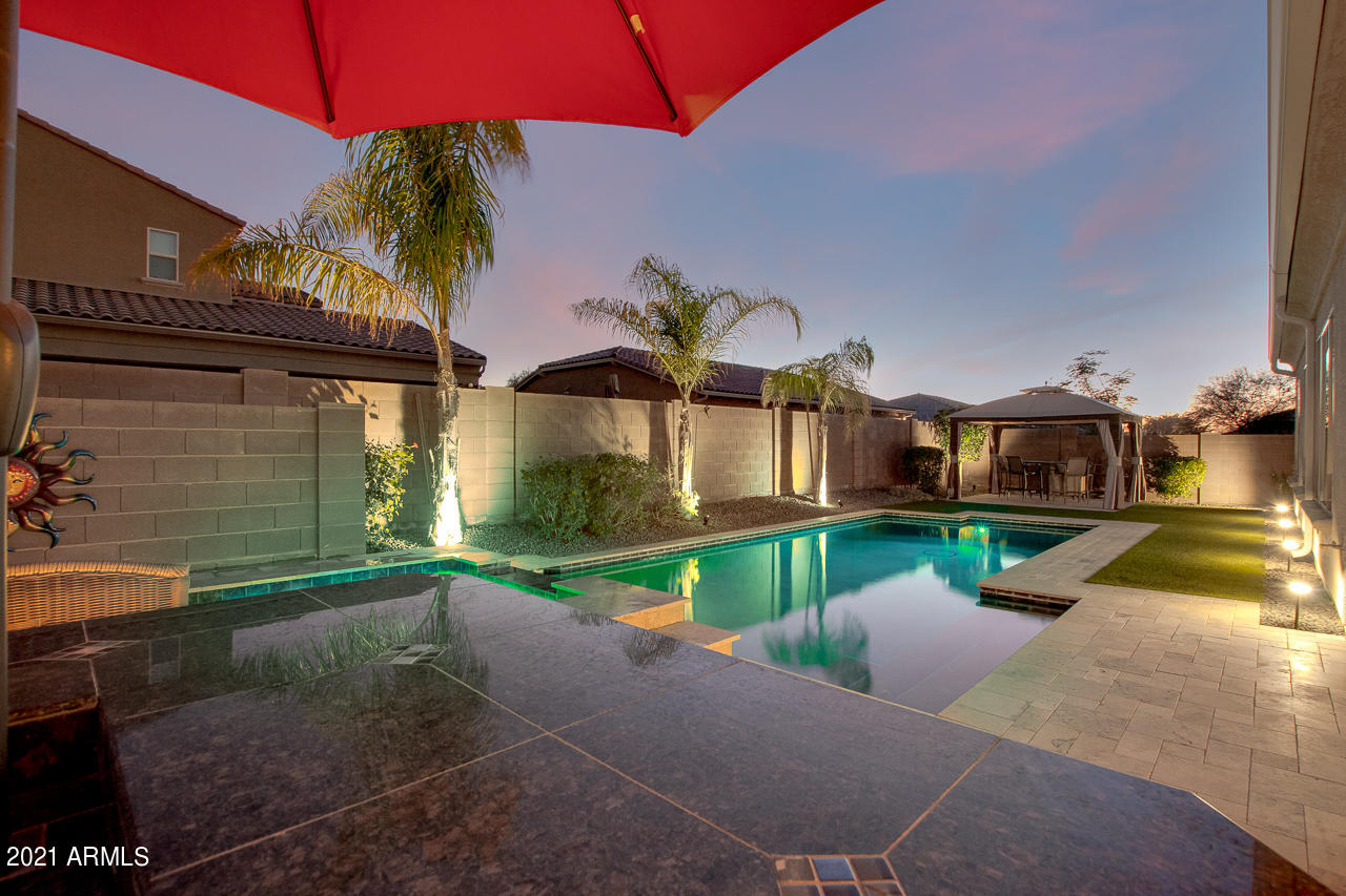 2237 East Saddlebrook Road Gilbert, AZ 85298 - Photo 32 of 49 Travertine deck