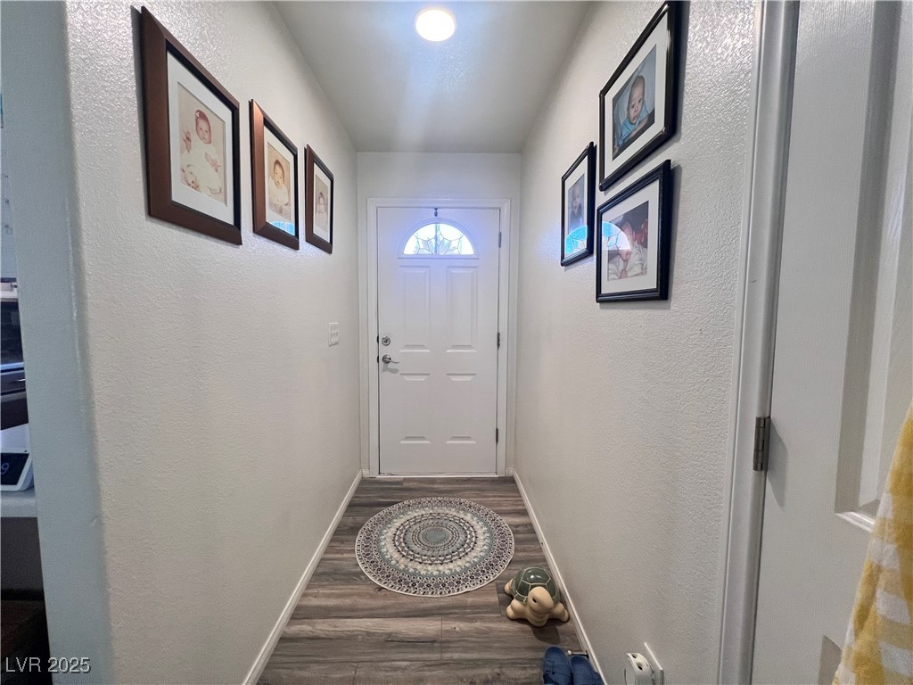 2970 Rio Rico Drive Pahrump, NV 89048 - Photo 9 of 53 Entryway with wood finished floors and a textured wall